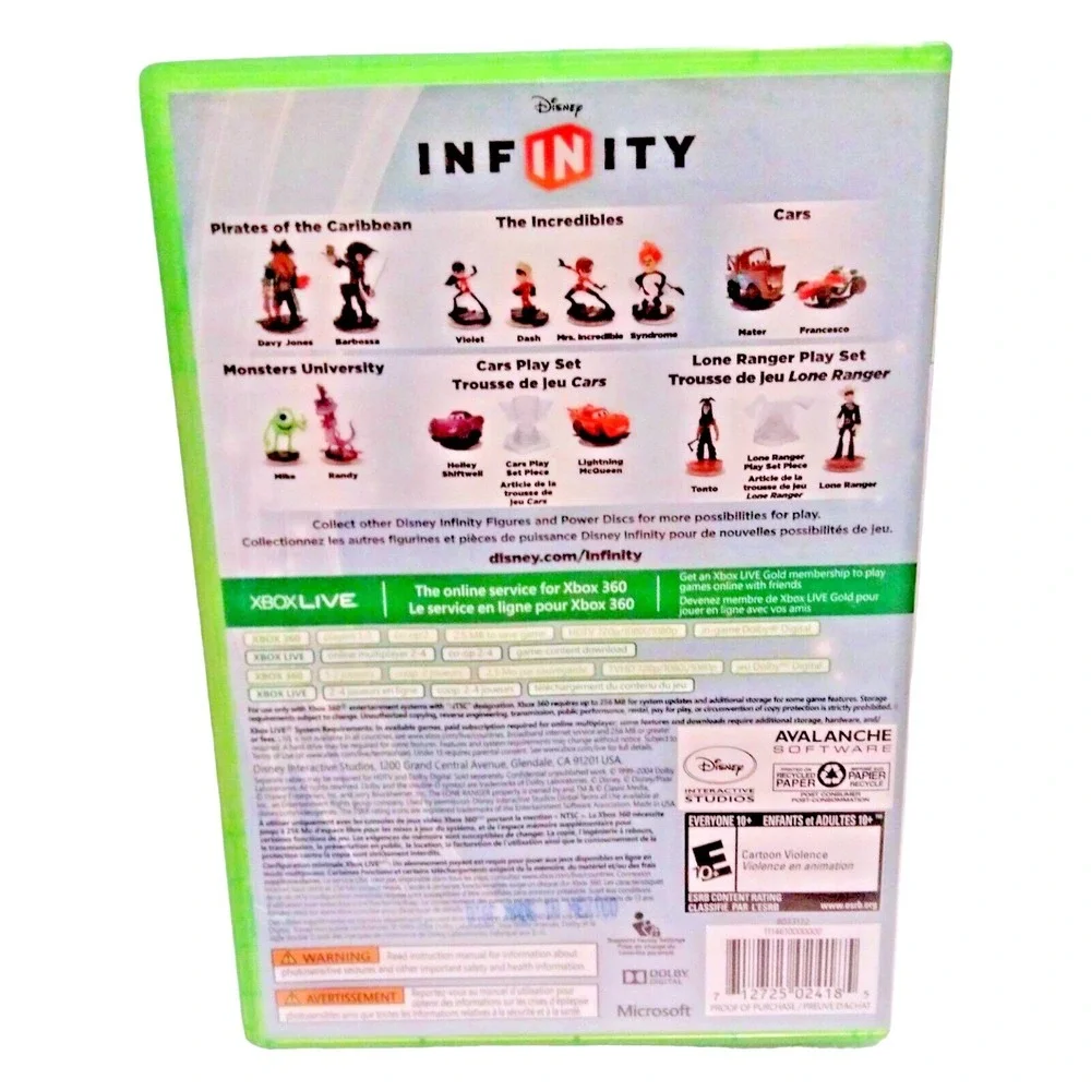 Disney Infinity Xbox 360 Video Game Disney Pixar Incredibles‎ Monsters Pirates